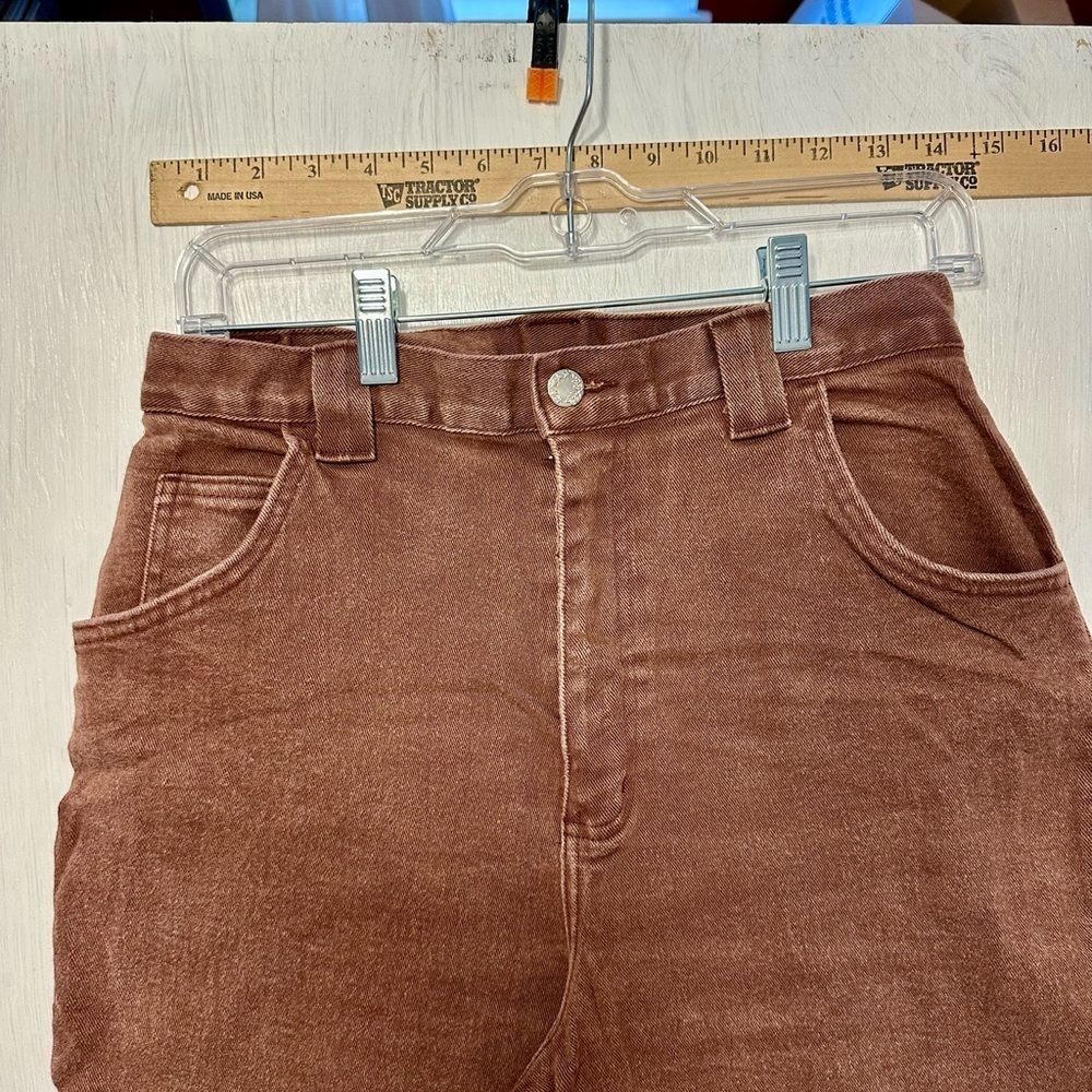 Vintage Bonjour Jeans Women’s 14 High Waist Brown Tapered Leg Made in USA 80/90 - Picture 3 of 9